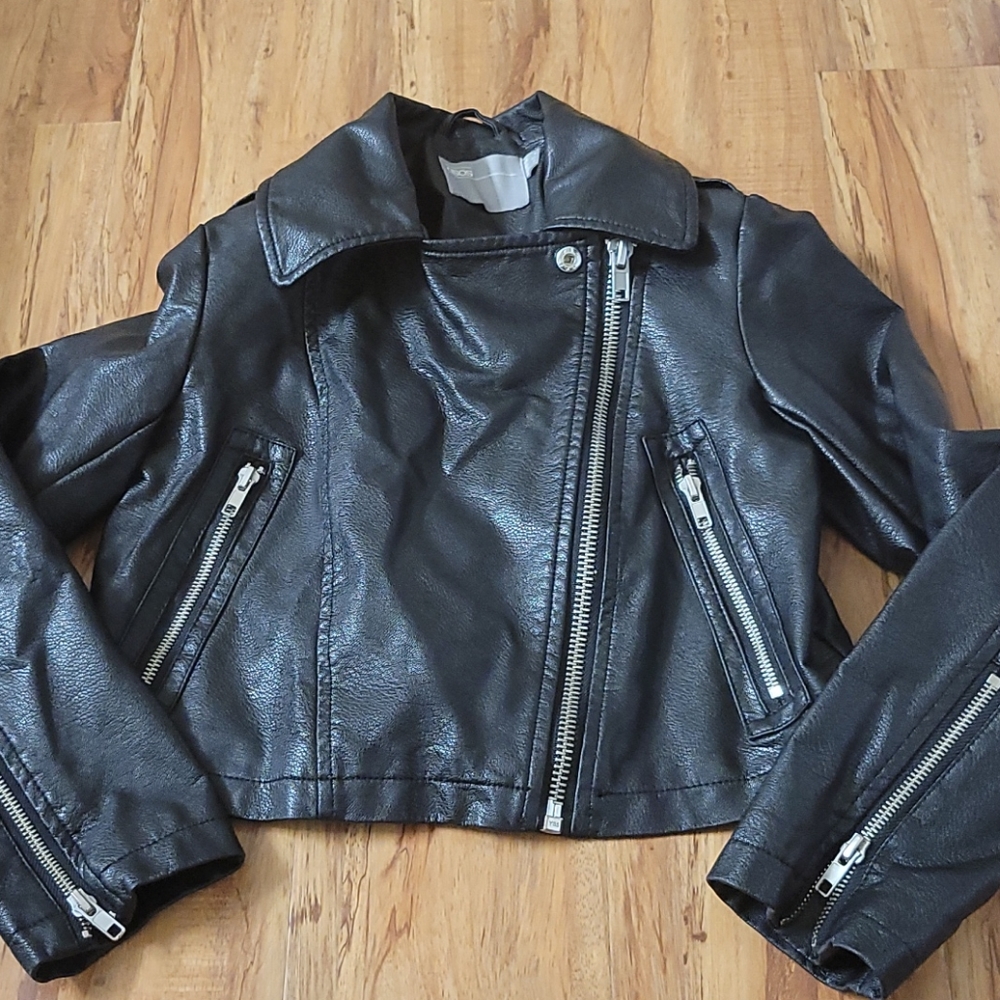 ASOS Black Leather Jacket Size 0